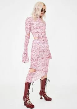 No Dress Dresses Floral Patchwork Midi Dress