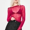 No Dress Rose Asymmetrical Long Sleeve Top Tops