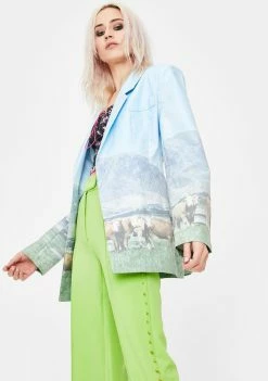 No Dress Cow Print Suit Jacket
