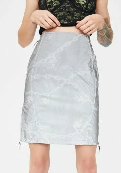 No Dress Reflective Chain Print Skirt Bottoms