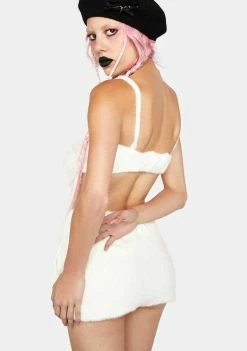 No Dress White Poodle Pumpkin Pants