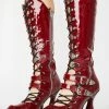 No Dress Bloody Lace Up Leather Boots