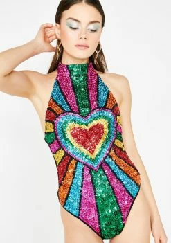 EASY TIGER Rainbow Heart Bodysuit