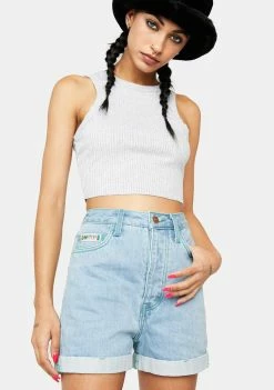 Cross Colours Cuffed Denim Shorts