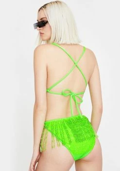 EASY TIGER Shimmy Shimmy Outta Space Sequin Bodysuit