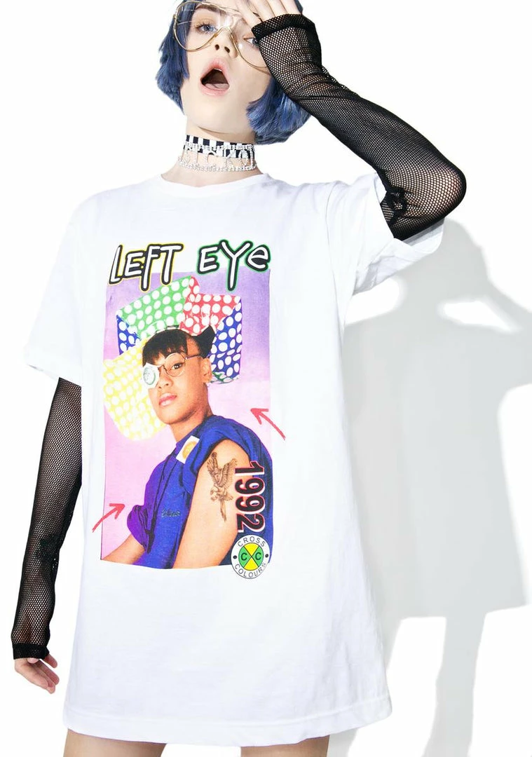 Hot Sale ???? Cross Colours TLC Left Eye T-Shirt ???? 3 Cross Colours TLC Left Eye T-Shirt