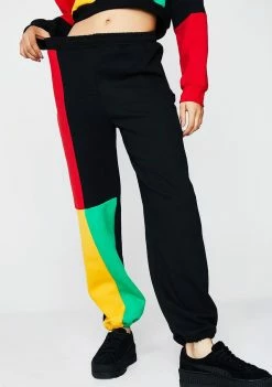 Cross Colours Color Block Sweatpants Bottoms