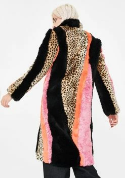Best Sale ✔️ No ???? Dress Outerwear Leopard Patchwork Faux Fur ???? Coat ⭐ 7 No Dress Outerwear Leopard Patchwork Faux Fur Coat