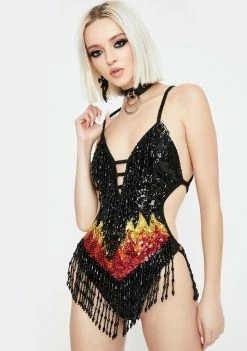 EASY TIGER Firestarter Sequin Bodysuit Jumpsuits & Rompers