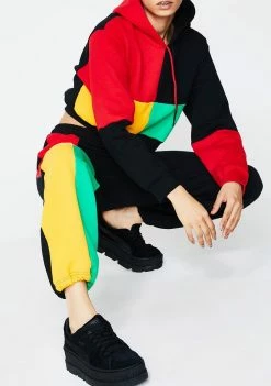 Cross Colours Color Block Sweatpants Bottoms