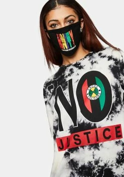 Cross Colours No Justice No Peace Tie Dye T-Shirt Tops