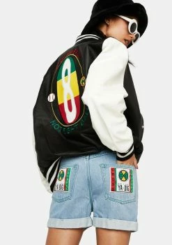 Cross Colours Cuffed Denim Shorts