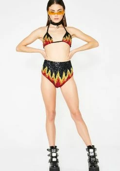 EASY TIGER Too Hot To Handle Sequin Bra Top Tops