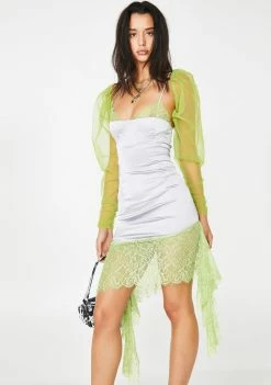 No Dress Green Lace Silver Dress Dresses