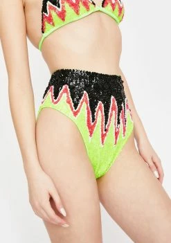 EASY TIGER Bottoms Toxic Flame Sequin Hot Shorts
