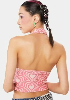 EASY TIGER Love Wins Halterneck Top Crop Halter Top