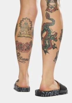 Cross Colours Noir Aaliyah Slides