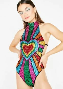 EASY TIGER Rainbow Heart Bodysuit