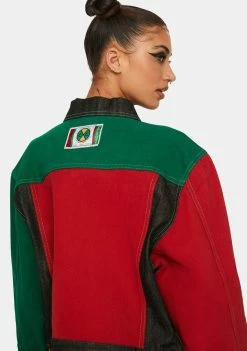 Cross Colours Colorblock Cotton Denim Jacket Outerwear