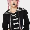 No Dress Tops Bow Clip Sailor Collar Sweater