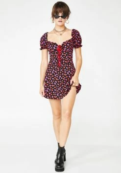 No Dress Floral Lace Up Dress Dresses