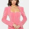 No Dress Outerwear Rose Suede Baroque Suit Jacket