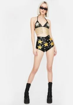 EASY TIGER Galaxy Sequin Bra Top