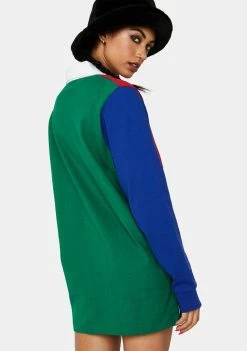 Cross Colours Color Block Long Sleeve Rugby Tee