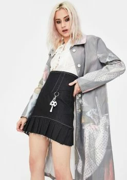 No Dress Bottoms Black Denim High Waist Skirt