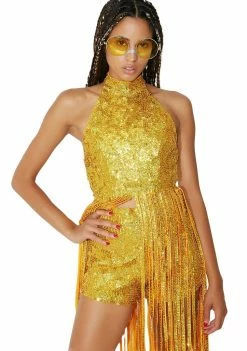 EASY TIGER Dream In Gold Tassel Top