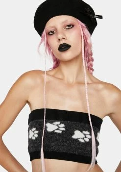 No Dress Dog Paws Knit Tube Top