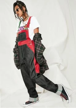 Cross Colours Jumpsuits & Rompers Color Block Denim Overall