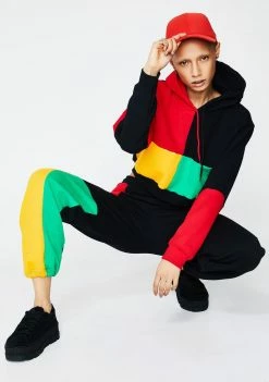 Cross Colours Color Block Sweatpants Bottoms