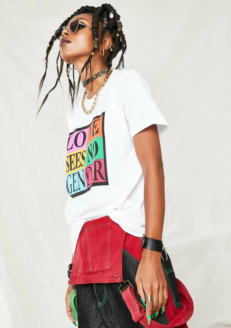 Best Sale ???? Cross Colours Tops Love Sees No Gender T-Shirt ✨ 2 Cross Colours Tops Love Sees No Gender T-Shirt