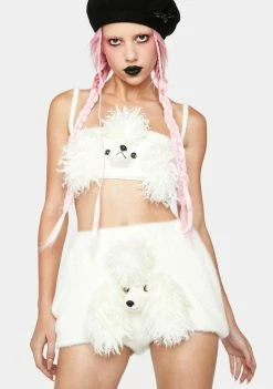 No Dress White Poodle Pumpkin Pants