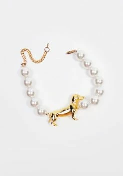 No Dress Jewelry Golden Dog Pearl Anklet