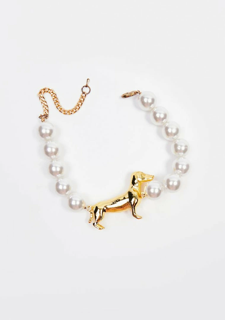 Best Pirce ✨ No ???? Dress Jewelry Golden ???? Dog Pearl Anklet ???? 1 No Dress Jewelry Golden Dog Pearl Anklet