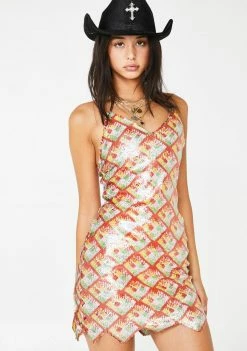 No Dress Geometry Sequin Dress