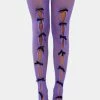 No Dress Black Bowknot Purple Fishnet Stockings Socks & Tights