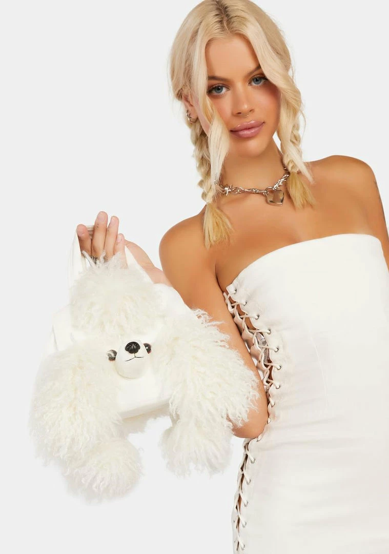Promo ❤️ No ???? Dress Bags & Wallets White Poodle ???? Handbag ✨ 4 No Dress Bags & Wallets White Poodle Handbag