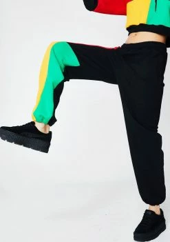 Cross Colours Color Block Sweatpants Bottoms