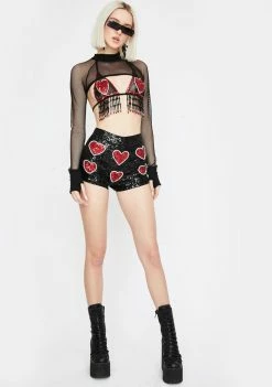 EASY TIGER Tops Sweet Heart Fringe Bra Top