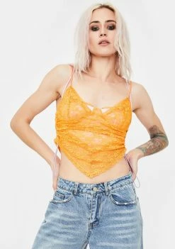 No Dress Orange Lace Camisole Top Tops