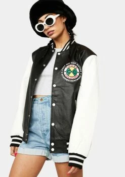 Cross Colours Do Baseball Leather Jacket Outerwear