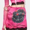 No Dress Bottoms Rose Print Black Cake Mini Skirt