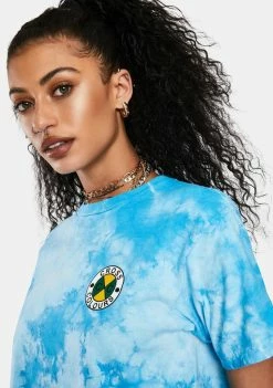 Cross Colours Tops Circle Logo Tie Dye Graphic Tee