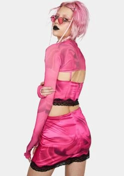 No Dress Bottoms Rose Print Black Cake Mini Skirt