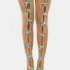 No Dress Green Bowknot Naked Fishnet Stockings