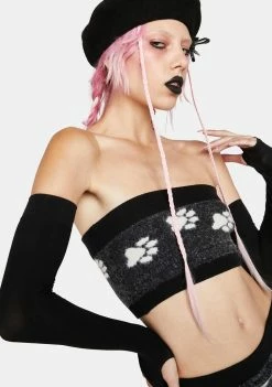 No Dress Dog Paws Knit Tube Top