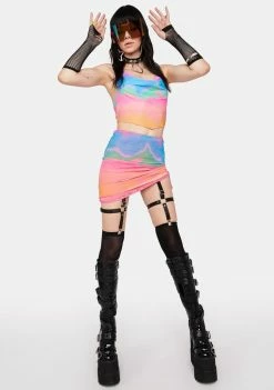 EASY TIGER Sunrise Scarf Top Crop Halter Top